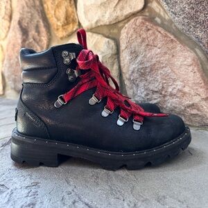 Sorel Lennox™ Hiker Lace Up Ankle Boot. Lug Sole, Black